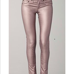Rag and Bone metallic skinny jeans size 25